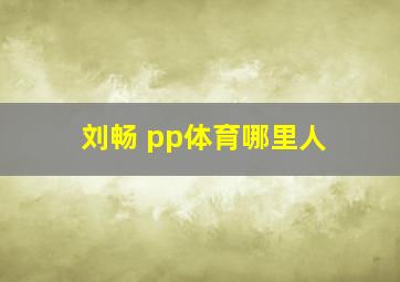 刘畅 pp体育哪里人